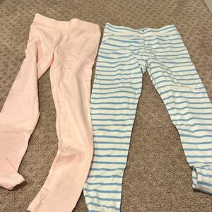 Pair of New Crewcuts Pink and Blue Striped Kids Leggings- never worn